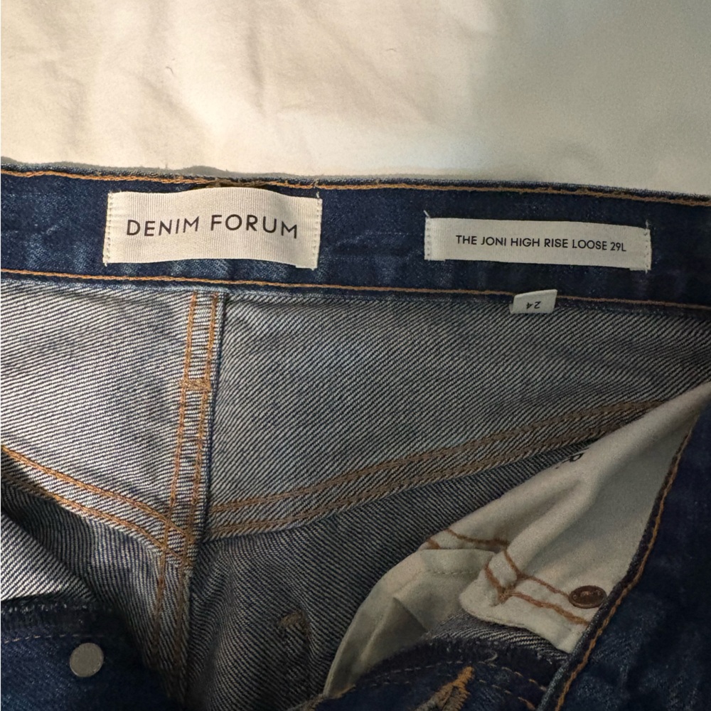 Denim Forum Blue High-Rise Wide Leg Jeans